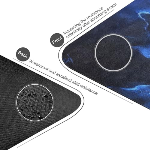 Kigai Travel Yoga Mat 71" x 24" Non Slip Natural Rubber Foldable Exercise Mat Ultra Thin 1.5mm Lightweight for Fitness, Pilates & Home Workout, Blue Lightning