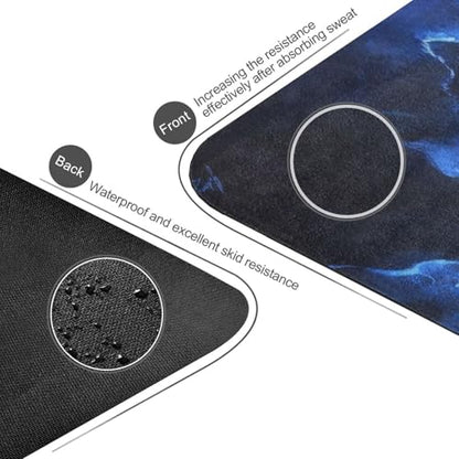 Kigai Travel Yoga Mat 71" x 24" Non Slip Natural Rubber Foldable Exercise Mat Ultra Thin 1.5mm Lightweight for Fitness, Pilates & Home Workout, Blue Lightning