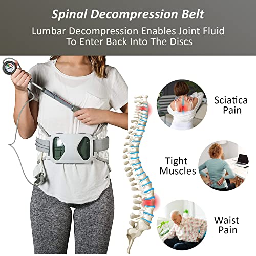Spinal Decompression Belt for Lumbar Traction by Theratrac – Back Stretcher Device for Lower Back Pain Relief with Pump for Adjustable Support (Large/XL)