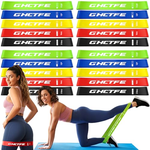 20PCS Resistance Bands Bulk Set +15 Pcs Fabric Resistance Bands for Legs – Non-Slip Booty Bands Set for Workout, Yoga, Squat & Hip Training, Gift for Team Fitness