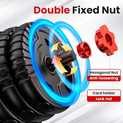 Adjustable Dumbbell Set, 22/33/45/70/90lbs Free Weight Set with Connector, 5-in-1 Dumbbell Set for Barbells, Kettlebells, Push up Stand, Weight Plate, Fitness Exercises for Home Gym Suitable Men/Women - color: 90LB(45LB Pair)