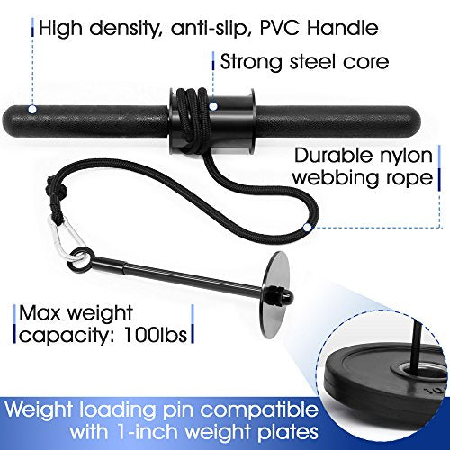 Yes4All Wrist and Forearm Blaster, Build Massive Grip Strength & Muscles with Steel Wrist Roller & Forearm Roller, Heavy Duty Arm Blaster Fits 1" & 2" Weight Plates, Improve Lifting Power - color: A. Basic - Black