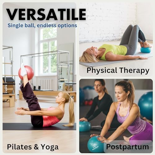 ProBody Pilates Exercise Balls Physical Therapy - 9 Inch Small Exercise Ball for Between Knees for Rehab, Barre, Core, Stability & Yoga