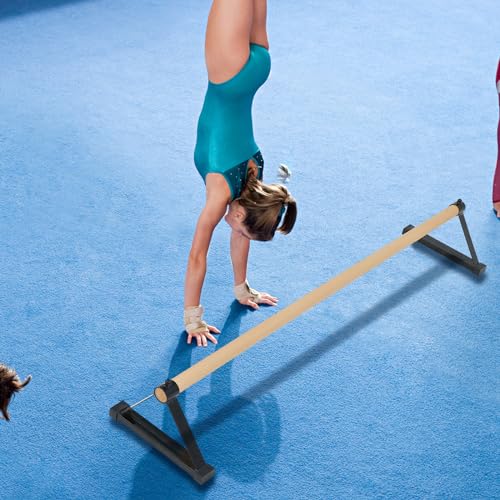Leyndo 54” Gymnastics Pirouette Floor Bar, Handstand Trainer Bars - color: Black
