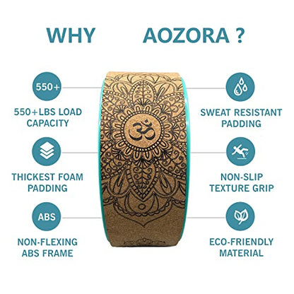 Aozora Yoga Wheel 13" with Most Detailed Book Step by Step Guide on How to Do 30+ Poses,! Perfect for Stretching and Improving Backbends