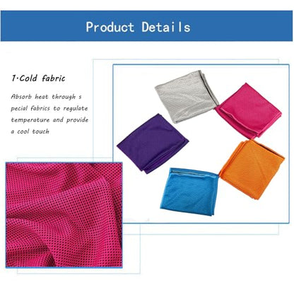 5 Pack Cooling Towel 47"x13.78"(120x35cm) Microfiber, Soft Breathable Chilly Towel Stay Cool for Yoga, Sport, Gym, Workout, Camping, Fitness, Running(5, Grey+Blue+Rose Red+Purple+Orange)