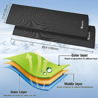 NACHLYNN 2pcs Cooling Towels for Neck and Face 40"x12" Cool Rags for Neck Instant Cooling Towel Soft Breathable Cold Cloths for Hot Weather Yoga Sports Running Fitness Workout Camping Golf