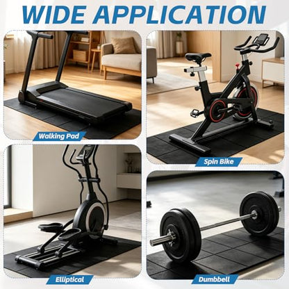 Walking Pad Mat 55"x23.6" Foldable Treadmill Mat for Carpet and Hardwood Floors Protection Shock Absorbing Treadmill Pad for Under Bikes Elliptical Machines and Exercise Equipment