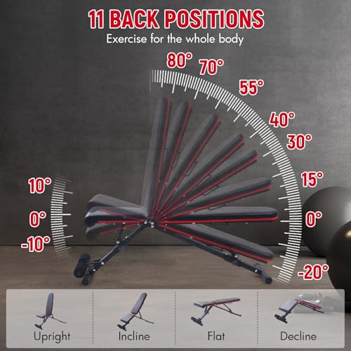 Weight Bench, Adjustable Multi-Purpose Workout Bench 800 LBS Load Capacity Full Body Workout Bench Press for Home, Gym, Dumbbell Exercise