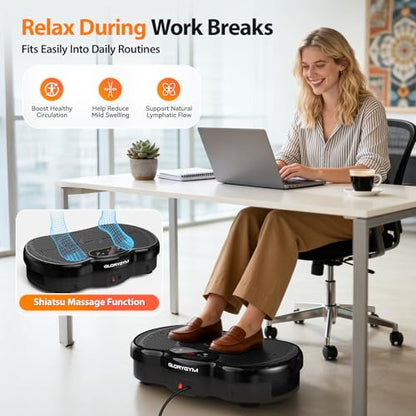 Vibration Plate for Weight Loss & Body Shaker Machine, Professional Full Body Vibration Machine with Wider Platform, Ultra Stable & Quiet, 120 Speeds, 330lbs Capacity, Home Fitness System - color: Black