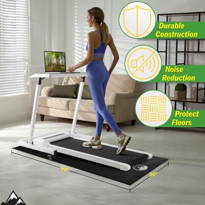 Treadmill & Exercise Equipment Mat – Non-Slip, Waterproof Pad for Bike, Walking Pad, Elliptical or Home Gym – Noise-Reducing Workout Floor Protector by Wakeman - size: Medium