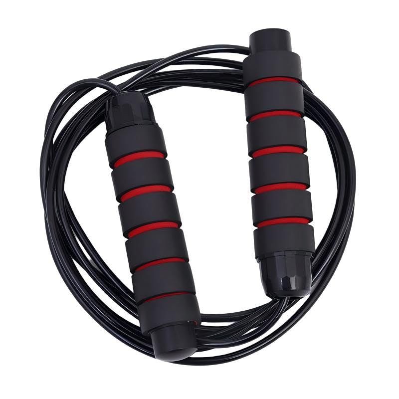 Weighted Jump Rope, Adjustable Steel Cable Fitness Jumping Rope with Smooth Rotation – 380g Heavy Rope for Home Gym, Workout, Exercise, Training – Non‑Slip Foam Handles for Women & Men