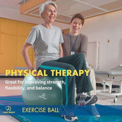 ProBody Pilates Yoga Ball - Vibrant Colors Exercise Ball - color: Mist, size: XL: 27-30" (75 cm)