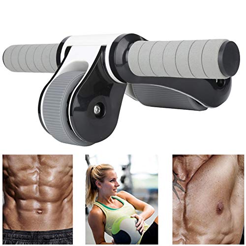 2 Wheels Ab Roller Wheel, Abdominal Muscle Exerciser, Dual - Wheel Core Trainer with Knee Pad for Home Gym, Stable Aluminum Alloy Frame, Foldable Design for Full - Body