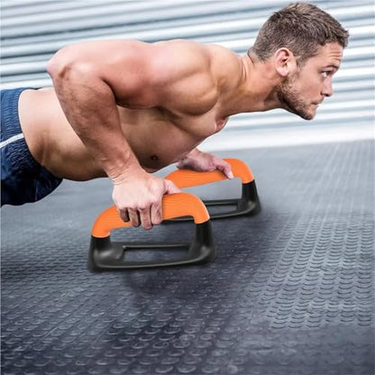 Push Up Bar Push Up Bars 2pcs Pushup Stands With Thickened Soft Plastic Handle, Stable and Non-Slip Base, Handles for Floor - color: Black