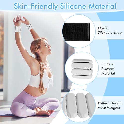 Wrist Ankle Weights for Women, Adjustable Ankle Weights Strength Training Silicone Bracelets Workout Wrist Ankle Weights for Men Women Yoga Running Dance Ankle Arm Leg Weights (2lb) - color: Grey