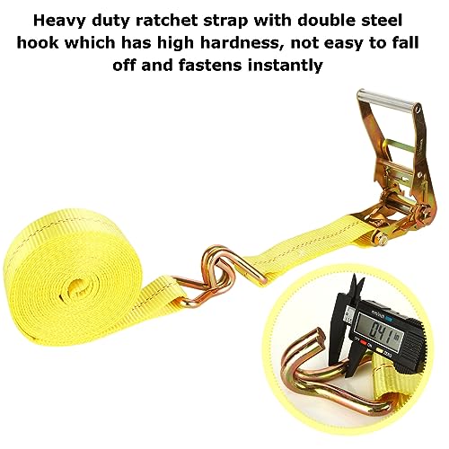 4 Pack 2 Inch Ratchet Straps Heavy Duty 20ft Tie Down Straps Ratchet with Double J Hook, 10000 LBS Break Strength, Cargo Ratchet Straps for Moving, Truck, Trailers, Motorcycles, Kayaks, Car Roof