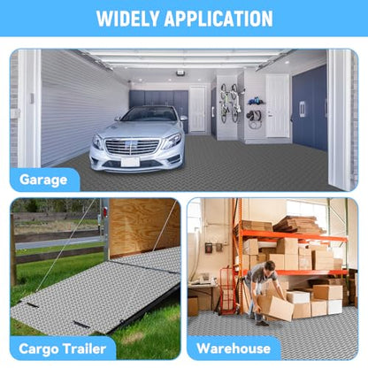 4x25 FT Garage Floor Mat, 2.8mm Thickened Diamond Plate - color: Gray, size: 4x25 FT
