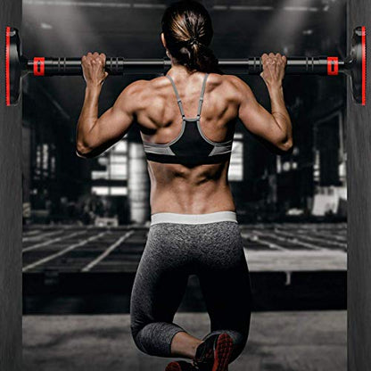 Doorway Pull Up Bar No Screws, Adjustable Width Chin Up Bar with Safety Lock & Anti-Slip Mat for Home Gym Exercise Fitness Strength Training, Max Weight Up to 350Kg