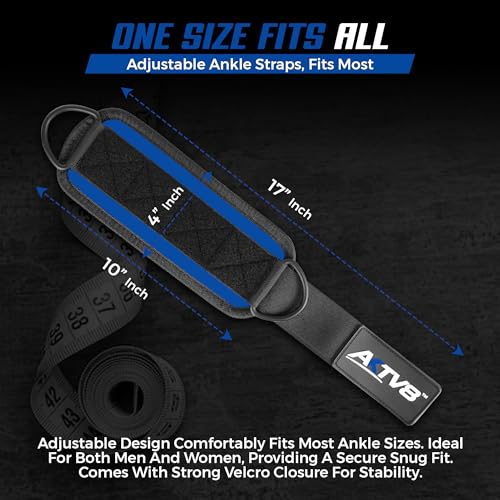 Ankle Straps for Cable Machine – Single or Pair 9mm Padded Neoprene Ankle Cuffs with Heavy Duty Dual D-Rings for Secure Glute Kickbacks, Hip Abductions, Cable Leg Curls & Lower Body Workouts
