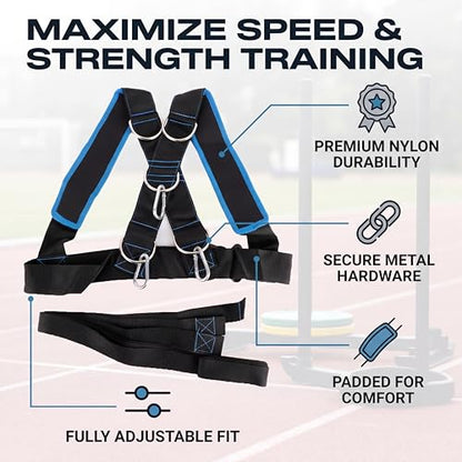 Yosoo Health Gear Pulling Harness Harness, Sled Pulling Harness Adjustable Pulling Sled Harness, Sled Shoulder Harness, Sled Pulling Belt With Shoulder Straps For Fitness Training Workout