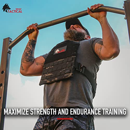 WOLF TACTICAL Quick-Release Weighted Vest for Men Workout Vest, Strength Training Weight Vests Weighted Vest Men - color: Black