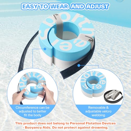 Foam Aquatic Cuffs Exercise Equipment: Sportneer Water Aerobics Float Ring with Adjustable Webbing Pool Exercise Workout Set Water Ankle Ring