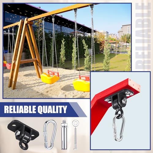 Tandefio 6 Sets Swing Hanger with Swingset Accessory, Black - color: Black