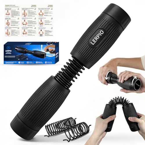 Forearm & Wrist Strength Trainer, Adjustable Resistance Forearm Exerciser with Interchangeable Springs Design, Beginner to Advanced Portable Arm Exercise Equipment for Home, Gym, Office - color: Black