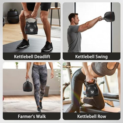 LIFERUN Adjustable Kettlebell Set with 7 Weight Levels, Choose 22.5 lb or 44 lb, Quick-Change Weight Dial & Safety Lock, Space-Saving Design, Full-Body Workout & Cross-Training