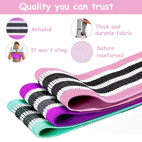 Resistance Bands for Working Out, Resistance Bands, 3 Set of Stretch Exercise Workout Bands for Booty Legs, Booty Band for Yoga Starter Set, Pilates, Working Out Hip Thigh Glute Bands Set