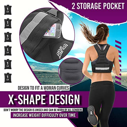 "Aduro Sport Adjustable Weighted Vest Workout Equipment, 4-10lbs/11-20lbs/20-32lbs/26-46lbs Body Weight Vest for Men, Women, Kids" - style: 4-10 Pounds (1.81KG-4.53KG)