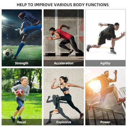 Speed Training Equipment, Resistance Bungee Band Multi-Sport Exercise Set Improve Focus Explosive Agility Power Strength Vertical Jumping Basketball Tennis Football Volleyball