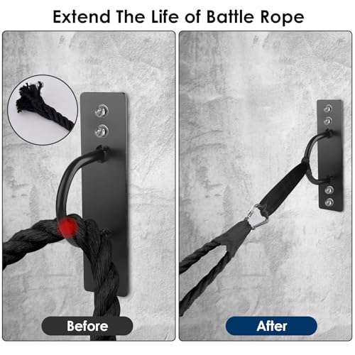 Battle Rope Hanger Anchor Strap Kit Battle Rope Storage Rack Battle Rope Fastening Hook Wall Mount Exercise Rope Organiser Home Gym or Commercial Gym