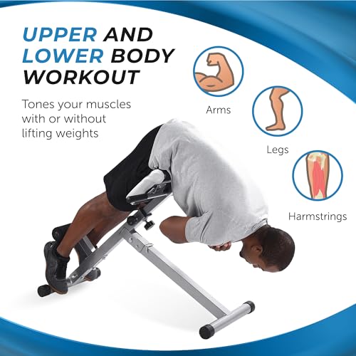 Stamina Hyperextension Bench 2014 - Adjustable and Foldable Exercise Bench Roman Chair with Smart Workout App - Up to 250 lbs Weight Capacity | Adjustable and Foldable Exercise Bench Roman Chair with Smart Workout App; Up to 250 lbs Weight Capacity