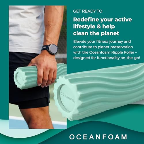 Oceanfoam Ripple Roller - Small Foam Roller for Physical Therapy (Seafoam) - color: Seafoam