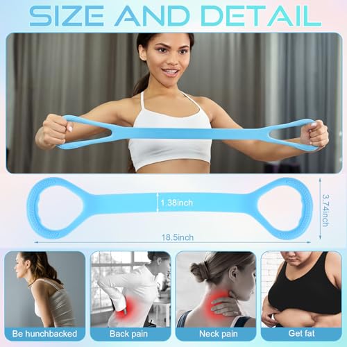 2 Pcs Fitness Resistance Bands 6 Tube Pedal Resistance Bands with Handles 8 Shaped Training Elastic Ropes Multifunction Tension Ropes for Waist Arm Shoulder Leg Back Home Workout - color: Blue