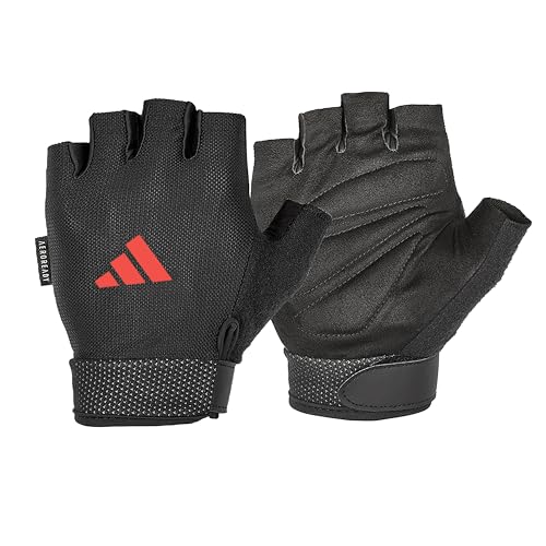 adidas Essential Training & Weightlifting Gloves, Fingerless Workout Gloves - color: Black, size: Medium