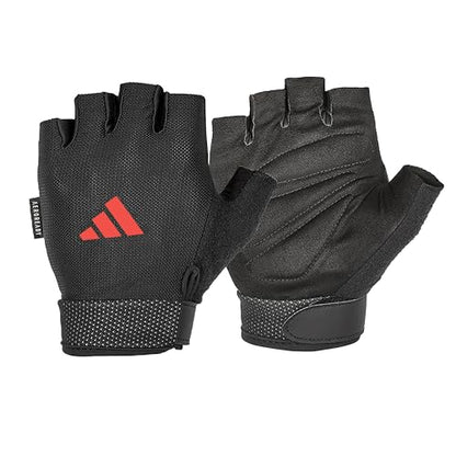 adidas Essential Training & Weightlifting Gloves, Fingerless Workout Gloves - color: Black, size: Medium
