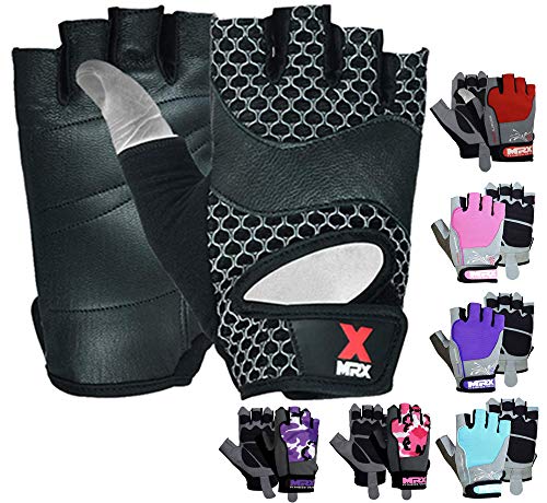 MRX BOXING & FITNESS Weight Lifting/Exercise Grip Gloves for Women, Great for Workouts, Weight Training and More, Pro Series - color: Black/Grey, size: Small