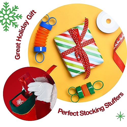 Finger Poppers Hand Gripper Strengthener for Kids Hand Exercisers Pop Tube Mini Fidget Toys - Sensory Toy for Kids - Finger Strengthener and Hand Therapy Stocking Stuffers - Pack of 2