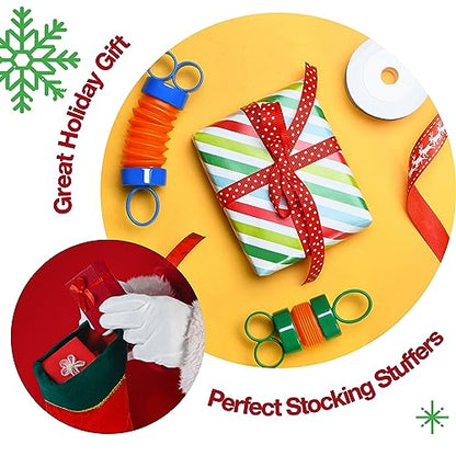 Finger Poppers Hand Gripper Strengthener for Kids Hand Exercisers Pop Tube Mini Fidget Toys - Sensory Toy for Kids - Finger Strengthener and Hand Therapy Stocking Stuffers - Pack of 2