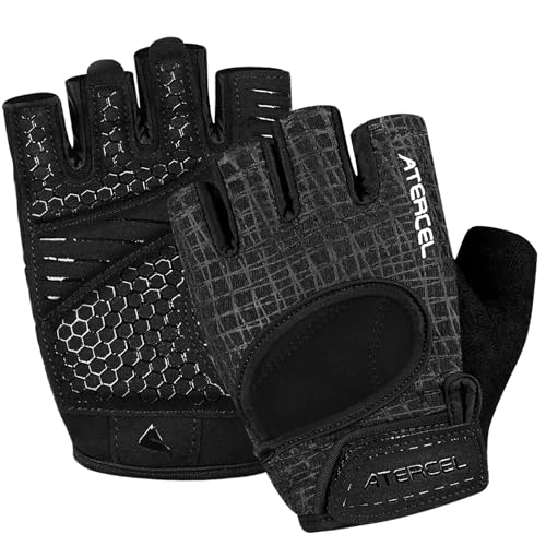 ATERCEL Gym Gloves for Women, Workout Gloves for Gym Weightlifting Exercise - color: Black, size: Large
