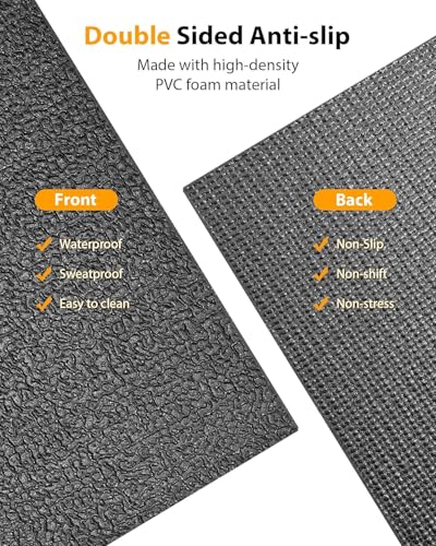Foldable Rubber Treadmill Mat - Exercise Bike Mat with Waterproof - size: 68"L x 26.8"W x 0.2"Th
