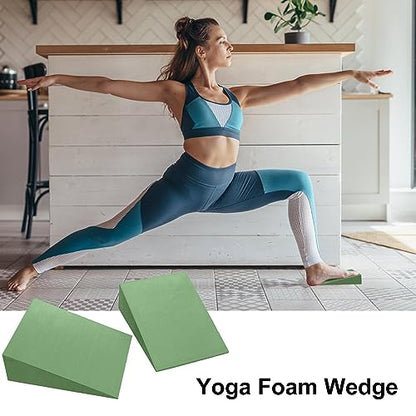 Yoga Wedge Block, Professional Height Wedge Yoga Prop, Portable Foam Yoga Wedge Stretching Equipment, Supportive Yoga Block, Back Support Foam Incline Slant Board For Leg, Calf, Ankle And Foot Stretch