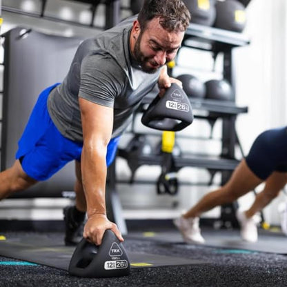 TRX YBell Neo Series 3-in-1 Kettlebell, Dumbbell and Push Up Bar Workout Equipment | Commercial Grade Neoprene Coated Surface | Perfect for Strength Training & Conditioning Workouts | Bundle - size: 48lbs 4-Pack