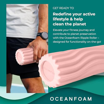 Oceanfoam Ripple Roller - Small Foam Roller for Physical Therapy (Blush) - color: Blush