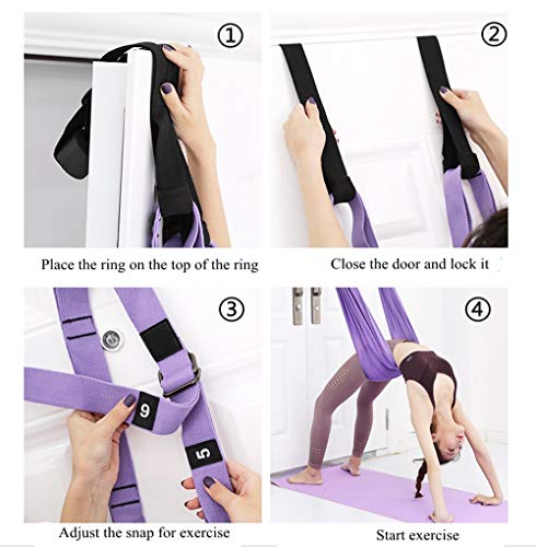 TOCO FREIDO Waist Back Leg Stretch Strap/Yoga Fitness Band, Leg Stretching Assist Trainer, Yoga Stretcher, Back Bend Split Inversion Strap for Fitness, Dance, Ballet, Gymnastics