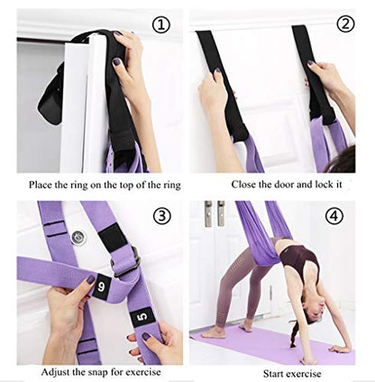 TOCO FREIDO Waist Back Leg Stretch Strap/Yoga Fitness Band, Leg Stretching Assist Trainer, Yoga Stretcher, Back Bend Split Inversion Strap for Fitness, Dance, Ballet, Gymnastics