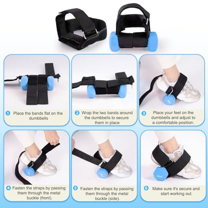 HOMEE Dumbbell Foot Attachment 2PCS,Adjustable Ankle Weights,Monkey Feet Dumbbell Holder,Tibialis Trainer,Ankle Straps for Weight Lifting,Home Gym Equipment for Leg Extensions for Men and Women